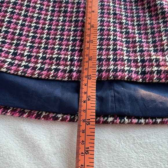 TOPSHOP Pink and Navy Houndstooth Skirt - Picture 4 of 8